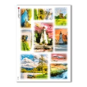 VIEWS-0135. Carta di Riso paesaggi per decoupage