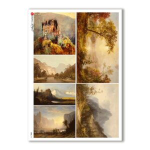 VIEWS-0137. Carta di Riso paesaggi per decoupage
