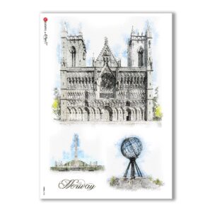 VIEWS-0138. Carta di Riso paesaggi per decoupage