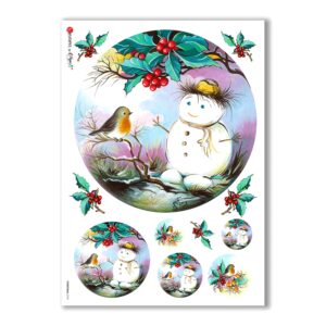 CHRISTMAS-0118. Carta di riso Natale per decoupage.