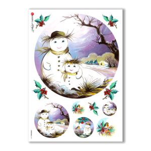 CHRISTMAS-0119. Carta di riso Natale per decoupage.