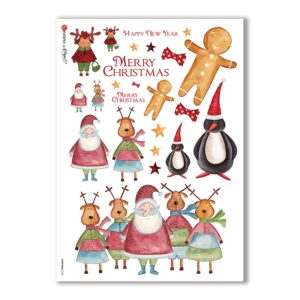 CHRISTMAS-0125. Carta di riso Natale per decoupage.