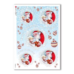 CHRISTMAS-0277. Carta di riso vittoriana Natale per decoupage.