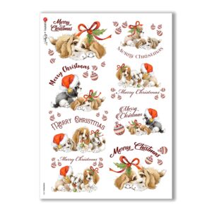 CHRISTMAS-0280. Carta di riso vittoriana Natale per decoupage.
