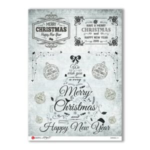 CHRISTMAS-0285. Carta di riso vittoriana Natale per decoupage.