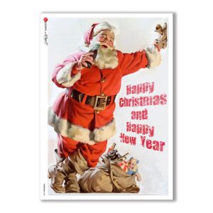 CHRISTMAS-0290. Carta di riso vittoriana Natale per decoupage.