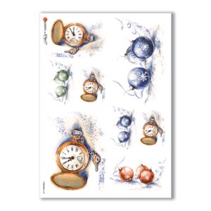 CHRISTMAS-0129. Carta di riso Natale per decoupage.