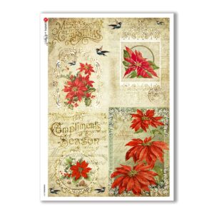 CHRISTMAS-0291. Carta di riso vittoriana Natale per decoupage.