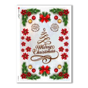 CHRISTMAS-0296. Carta di riso vittoriana Natale per decoupage.
