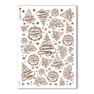 CHRISTMAS-0297. Carta di riso vittoriana Natale per decoupage.