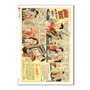COMICS-0020. Carta di riso fumetti per decoupage.