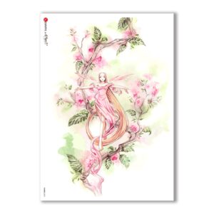 FAIRIES-0052. Carta di riso fate per decoupage.