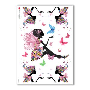 FAIRIES-0053. Carta di riso fate per decoupage.