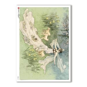 FAIRIES-0054. Carta di riso fate per decoupage.