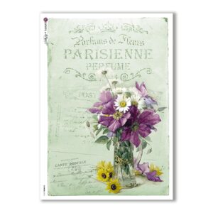 FLOWERS-0318. Carta di riso vittoriana fiori per decoupage.