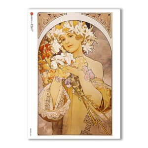 NOUVEAU-0009. Carta di riso art nouveau per decoupage.