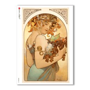 NOUVEAU-0010. Carta di riso art nouveau per decoupage.