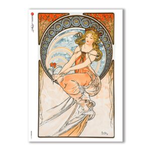 NOUVEAU-0012. Carta di riso art nouveau per decoupage.
