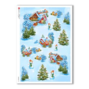 CHRISTMAS-0135. Carta di riso Natale per decoupage.