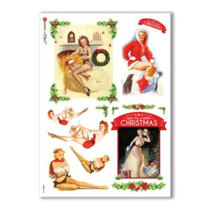 PINUP-0019. Carta di riso pin-up per decoupage.