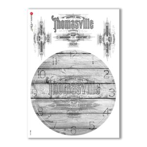 TIME-0008. Carta di riso orologi per decoupage.