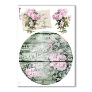 TIME-0010. Carta di riso orologi per decoupage.