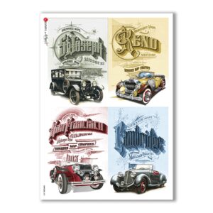 VEHICLES-0021. Carta di riso veicoli per decoupage.