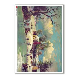 VIEWS-0143. Carta di Riso paesaggi per decoupage