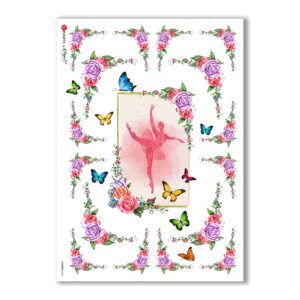 FLOWERS-0306. Carta di riso vittoriana fiori per decoupage.