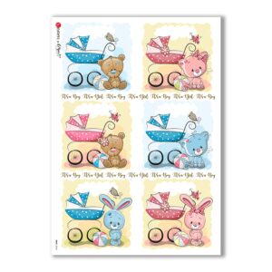 BABY-0068. Carta di riso bambini per decoupage.