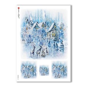 CHRISTMAS-0140. Carta di riso Natale per decoupage.
