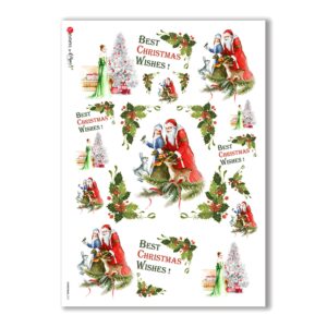 CHRISTMAS-0141. Carta di riso Nataleper decoupage.
