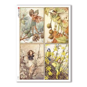 FAIRIES-0057. Carta di riso fate per decoupage.