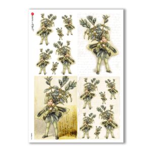 FAIRIES-0060. Carta di riso fate per decoupage.