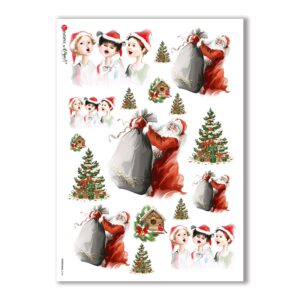 CHRISTMAS-0144. Carta di riso Natale per decoupage.