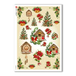 CHRISTMAS-0145. Carta di riso Natale per decoupage.