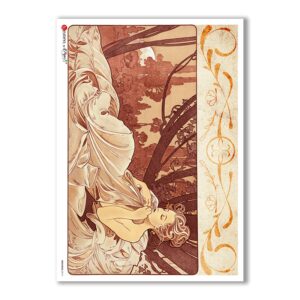 NOUVEAU-0014. Carta di riso art nouveau per decoupage.