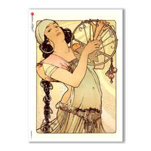 NOUVEAU-0015. Carta di riso art nouveau per decoupage.