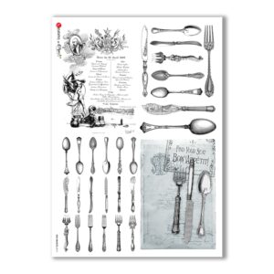OLD OBJECTS-0013. Carta di riso oggetti vintage per decoupage.