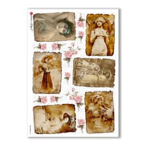 OLD-PHOTOS-0087. Carta di riso vittoriana per decoupage.