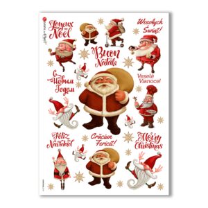 CHRISTMAS-0147. Carta di riso Natale per decoupage.