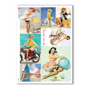 PINUP-0023. Carta di riso pin-up per decoupage.