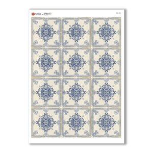 TILES-0034. Carta di riso tegole per decoupage.