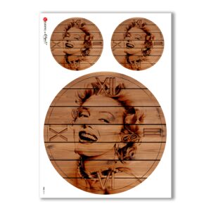 TIME-0013. Carta di riso orologi per decoupage.