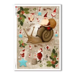 CHRISTMAS-0154. Carta di riso Natale per decoupage.