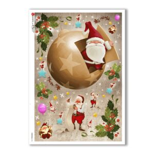 CHRISTMAS-0156. Carta di riso Natale per decoupage.