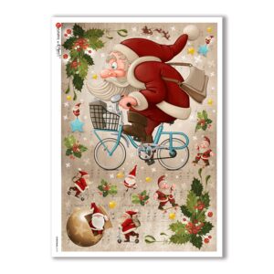 CHRISTMAS-0157. Carta di riso Natale per decoupage.