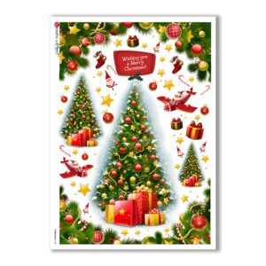 CHRISTMAS-0158. Carta di riso Natale per decoupage.