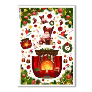 CHRISTMAS-0159. Carta di riso Natale per decoupage.