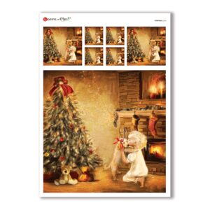 CHRISTMAS-0163. Carta di riso Natale per decoupage.